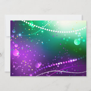 Convites Mardi Gras Festivo Purple Background