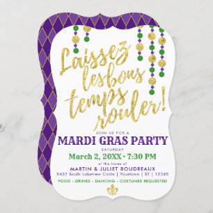 Convites Mardi Gras Laissez Les Bons Temps Rouler