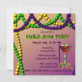 Convites Mardi Gras Martini