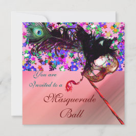 Convites MARDI GRAS MÁSCARA & CONFETE de seda