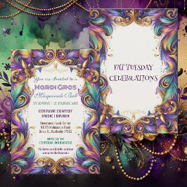 Convites Mardi Gras Mascarada Ball Fat Terça-feira Celebraç