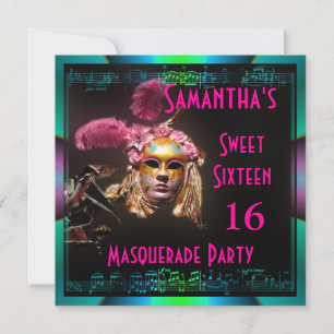 Convites Mardi Gras mascarada de 16 partidos