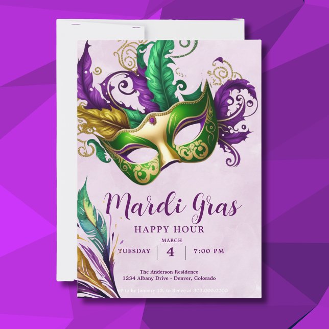Convites Mardi Gras Mask (Criador carregado)