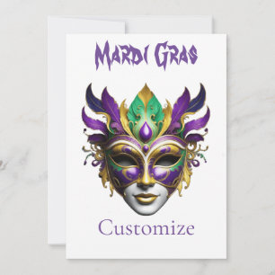 Convites Mardi Gras Mask Thunder_Cove