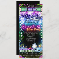 Mardi Gras Rainbow Glow VIP SWEET 16 Festa