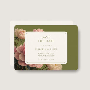 Convites Marfim Casamento de Rosa da Olive Green