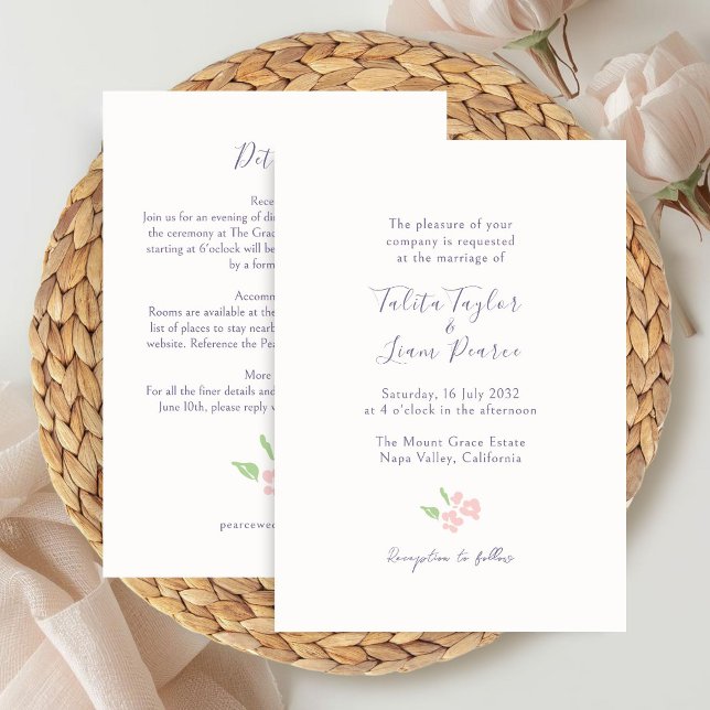 Convites Marfim | Combo de Detalhes de Casamento Floral em  (Criador carregado)