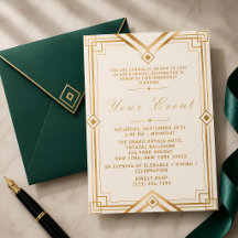 Marfim Dourado Art Déco Soirée Elegante Geométrica