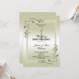 Convites Marfim Gem & Glitter 1º Aniversário de Casamento