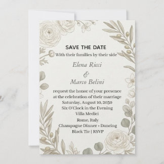 Convites Marfim Rosa Galho de Oliveira Lavanda Casamento Sa