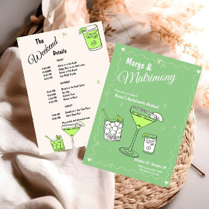 Convites Marg & Matrimony Bachelorette Weekend Itinerário