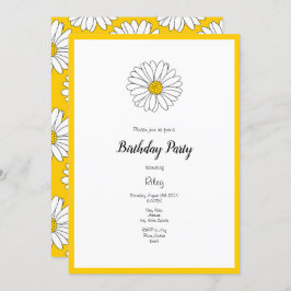 Convites Margarida Amarela e Branca e Padrão 2
