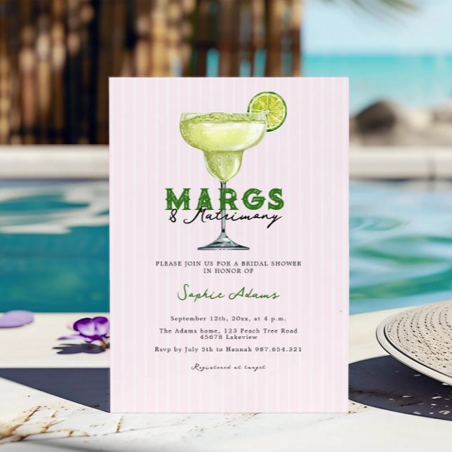 Convites Margarita Coctail Margs & Matrimony Bridal Shower (Criador carregado)