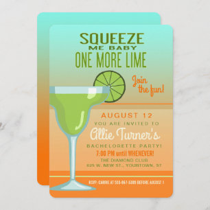 Convites Margarita Squeeze Me Baby Bachelorette