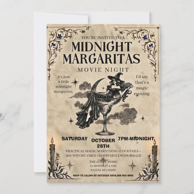 Convites Margaritas à Meia-Noite  (Frente)