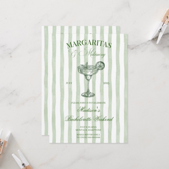 Convites Margaritas and lime Bridal shower (Frente/Verso In Situ)