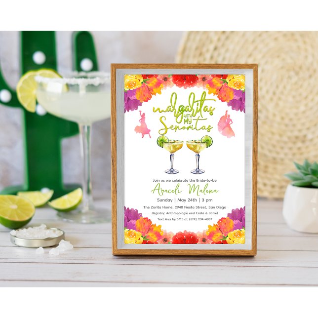 Convites Margaritas com minha Senorita Floral (Criador carregado)
