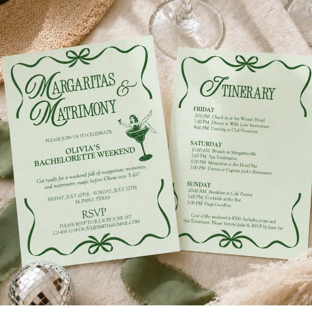 Convites Margaritas e Matrimônio Festa de Fim de Semana par (Criador carregado)