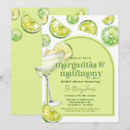 Convites Margaritas e Matrimony Green Groovy Chá de panela