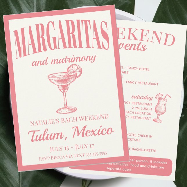 Convites Margaritas E Matrimony Social Cocktail Itinerário (Criador carregado)