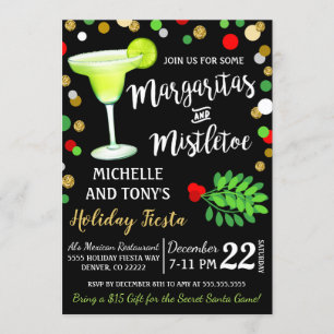 Convites Margaritas e Mistletoconvidativa de Natal