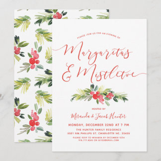 Convites Margaritas e Mistletoe | Festa de Natal