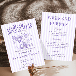 Convites Margaritas Modernas Retrô e Casamento Listrado Bac