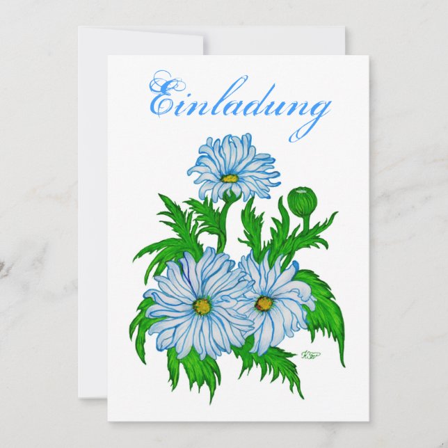Convites Margeriten Blume - Einladung (Frente)