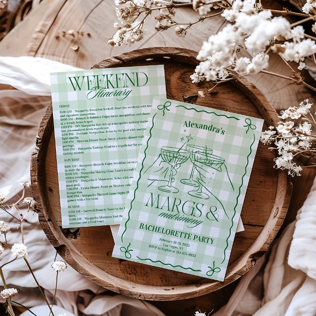 Convites Margs E Matrimony Bachelorette Itinerary (Criador carregado)