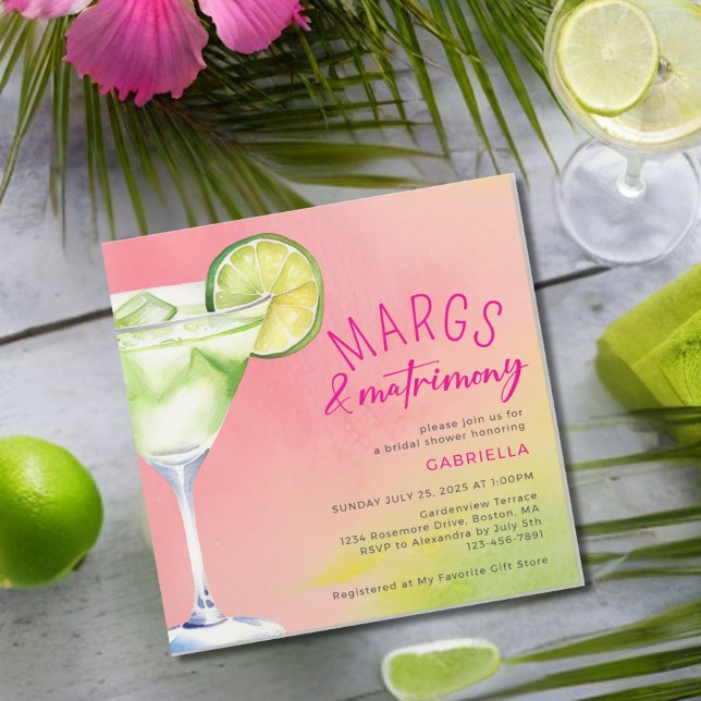 Convites Margs e Matrimony - Chá de panela Verde Rosa (Criador carregado)