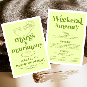Convites Margs & Matrimony Bachelorette Weekend Itinerário