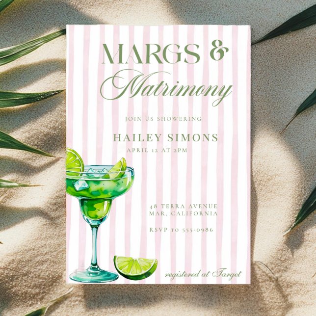 Convites Margs & Matrimony Lime Margarita Bridal Shower (Criador carregado)