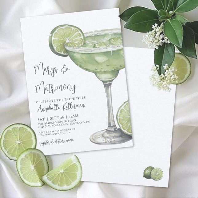 Convites Margs & Matrimony Margarita Bridal Shower (Margs & Matrimony Margarita Bridal Shower Invitation)