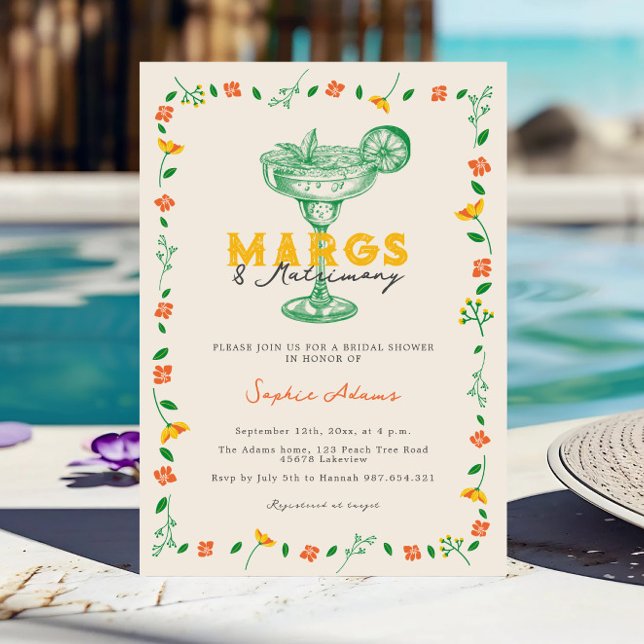 Convites Margs & Matrimony Margaritas Coctail Bridal Shower (Criador carregado)