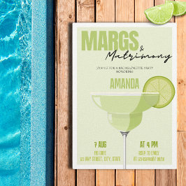 Convites Margs & Matrimony Retro Cocktail Bachelorette