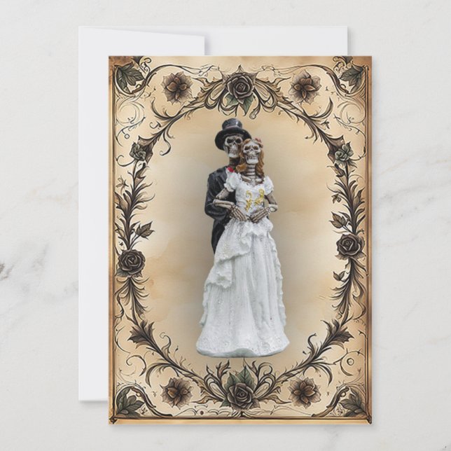Convites Marido Unido Eternalmente e Esqueletos de Esposa (Frente)