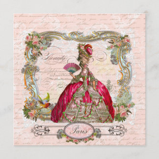 Convites Marie Antoinette Hot Pink & Paris