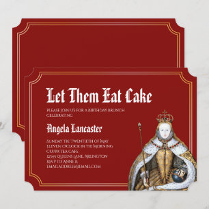 Convites Marie Antoinette Red Birthday BrunParty