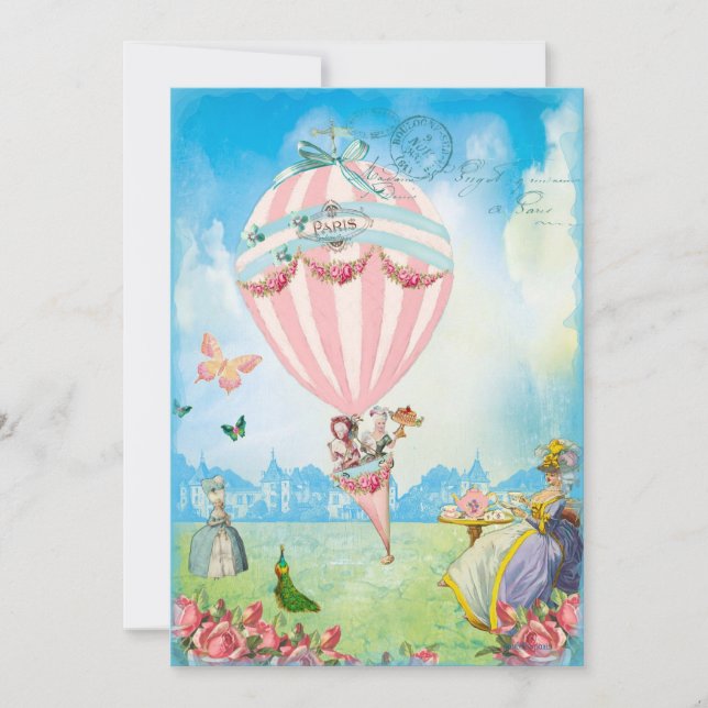 Convites Marie Antoinette Tea no Partido do Direito de Vers (Frente)