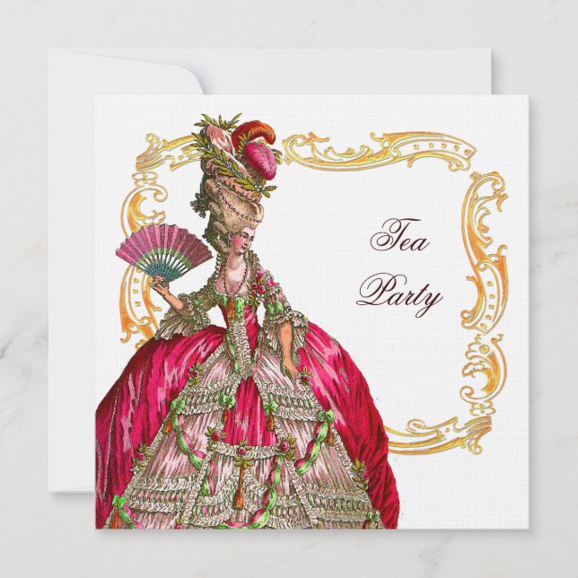 Convites Marie Antonieta e quadro Dourado (Frente)