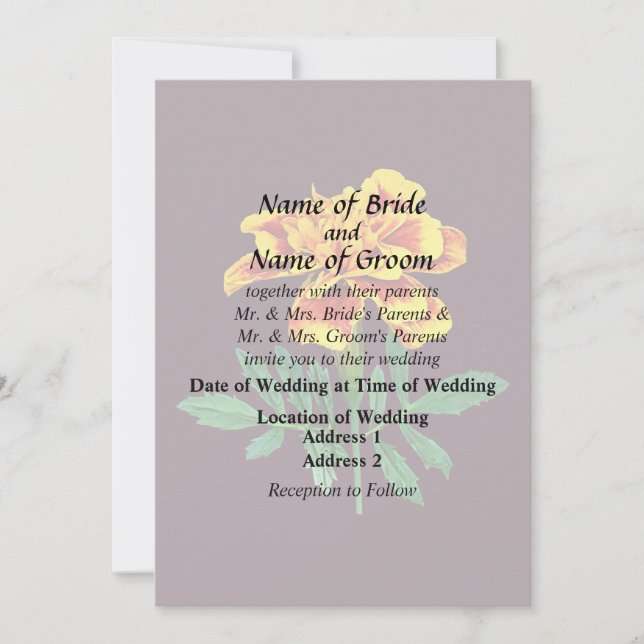 Convites Marigold francês (Frente)