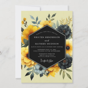 Convites Marigold Noir Luminoso Casamento