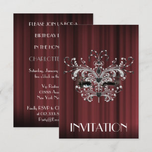 Convites Marilyn Monroe Surprise Silver Burgundy Maroon