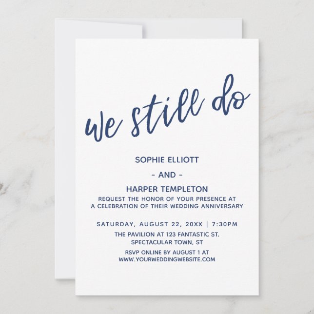 Convites Marinha Ainda Fazemos Caligrafia Moderna Aniversár (Frente)