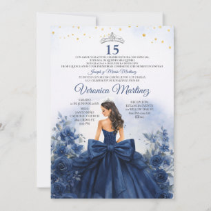 Convites Marinha Azul Princesa Floral Doce 15 Anos