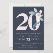 MARINHA BEGE AZUL FLORAL 20º ANIVERSÁRIO DE QUALQU