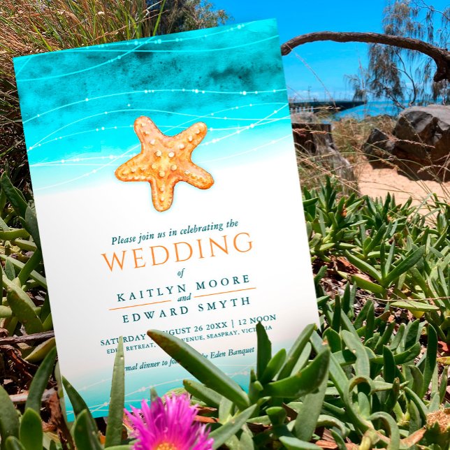 Convites Marinha-d'água do oceano aqua coral (Criador carregado)