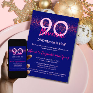 Convites Marinha Espanhola Brilho Rosa Quente Feminino 90 A
