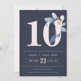 CONVITES MARINHA ROSA BEBÊ AZUL FLORAL 10º ANIVERSÁRIO DE Q