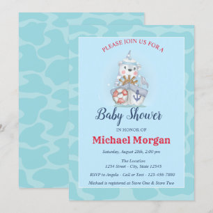 Convites Marinheiro,Mar,Ahoy É um Chá de fraldas